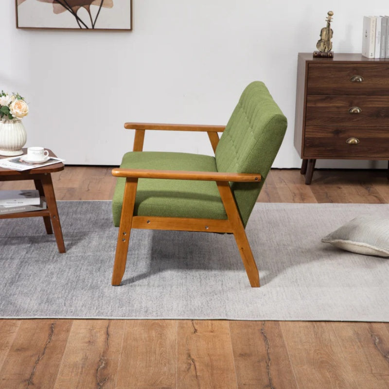 COOLMORE Mid-Century Modern Solid Loveseat Sofa Upholstered Linen Loveseat, 2-Seat Upholstered Loveseat Sofa Modern Couch-海智集-Default-