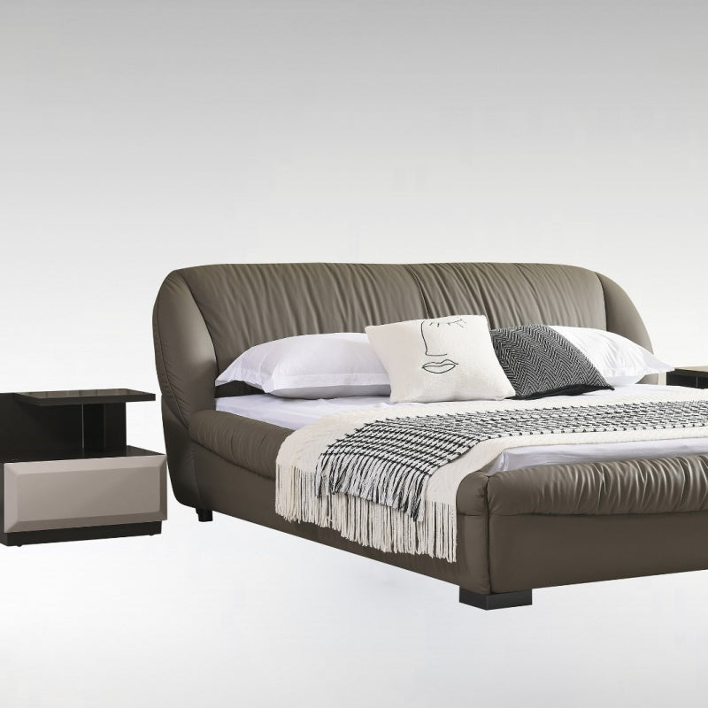 The soft and high-end backrest sofa with light luxury leather is suitable for hotels-海智集-