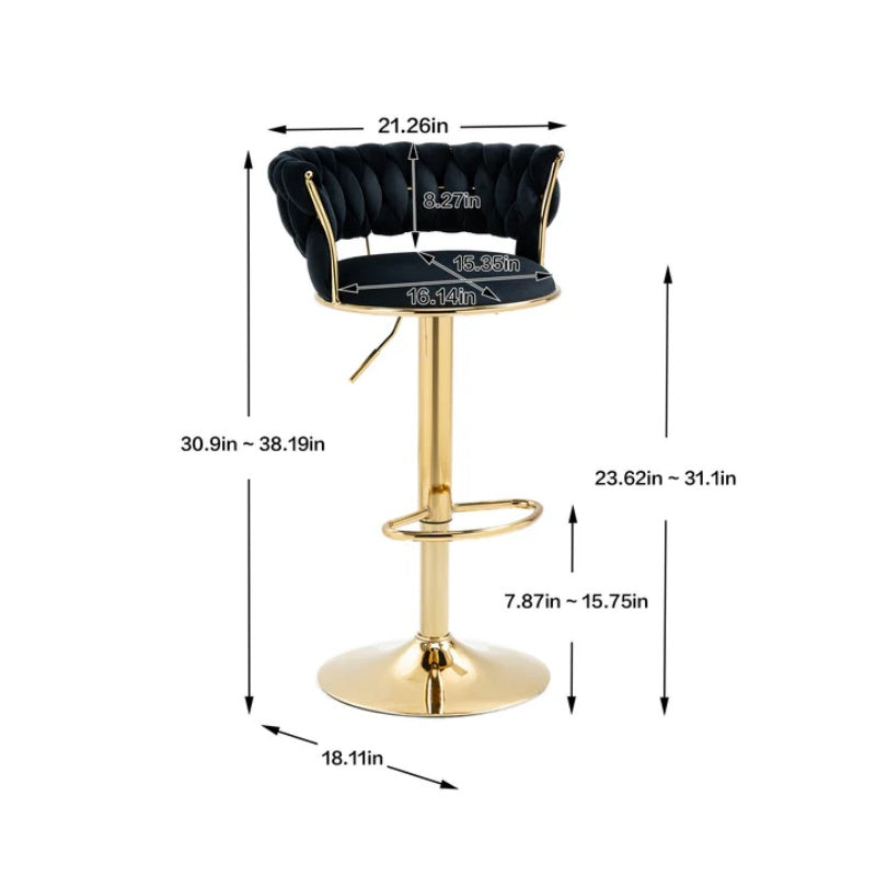 COOLMORE Swivel Bar Stools Adjustable Counter Height Chairs with Footrest for Kitchen, Dining Room-海智集-Default-