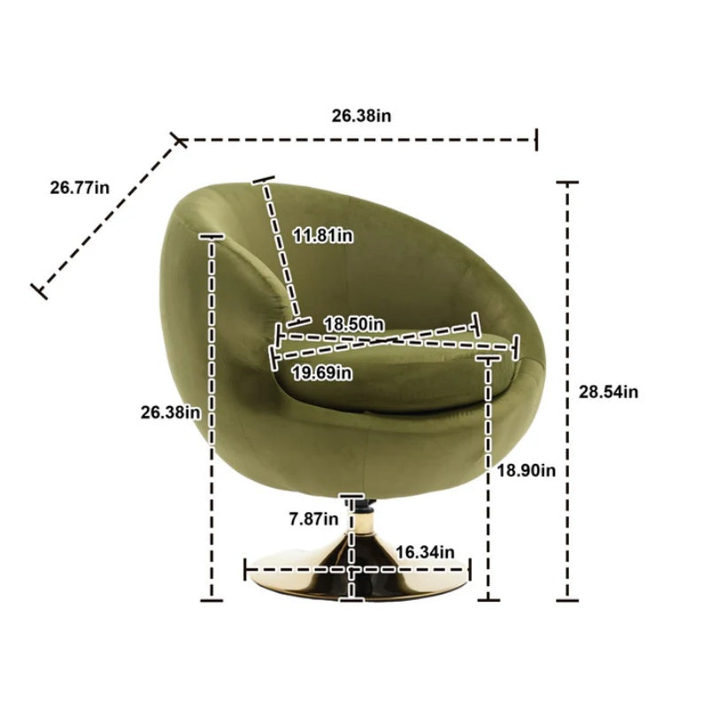360 Degree Swivel Cuddle Barrel Accent Chairs, Round Armchairs with Wide Upholstered, Fluffy Fabric Chair for Living Room, Bedroom, Office, Waiting Rooms-海智集-Default-