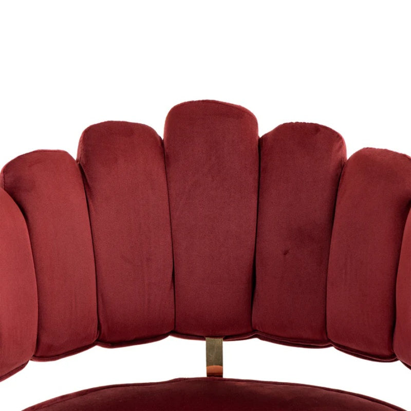 Velvet Home Office Desk Chair, Modern Cute Computer Chair with Swivel Wheels, Height Adjustable, Wine Red Velvet-海智集-Default-