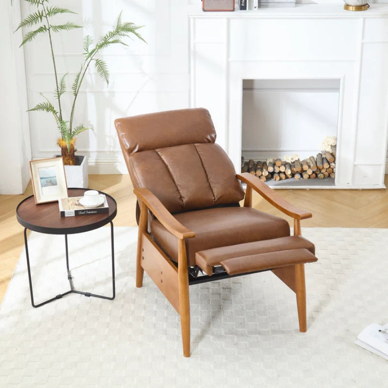COOLMORE Wood Frame Armchair, Modern Accent Chair Lounge Chair for Living Room-海智集-Default-