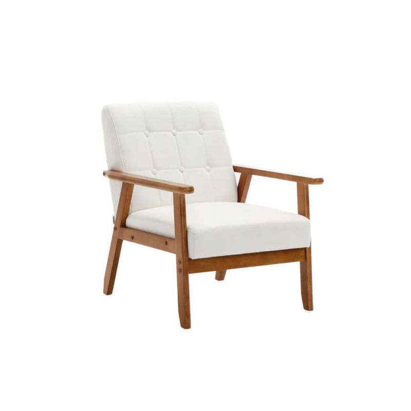 Leisure Chair with Solid Wood Armrest and Feet, Mid-Century Modern Accent chair, for Living Room Bedroom Studio chair-海智集-Default-