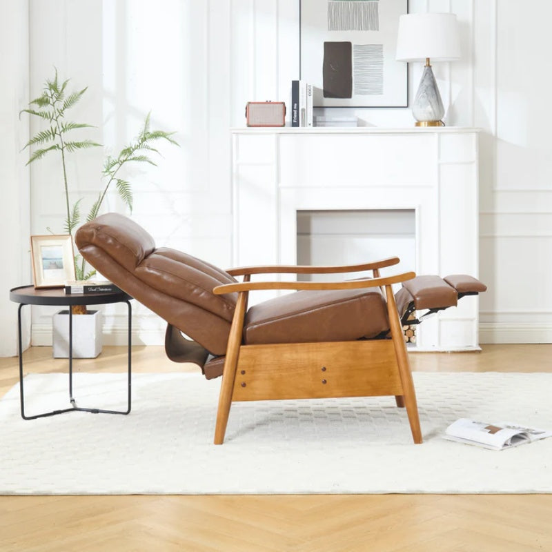 COOLMORE Wood Frame Armchair, Modern Accent Chair Lounge Chair for Living Room-海智集-Default-