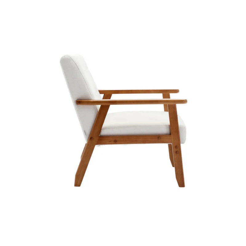 Leisure Chair with Solid Wood Armrest and Feet, Mid-Century Modern Accent chair, for Living Room Bedroom Studio chair-海智集-Default-
