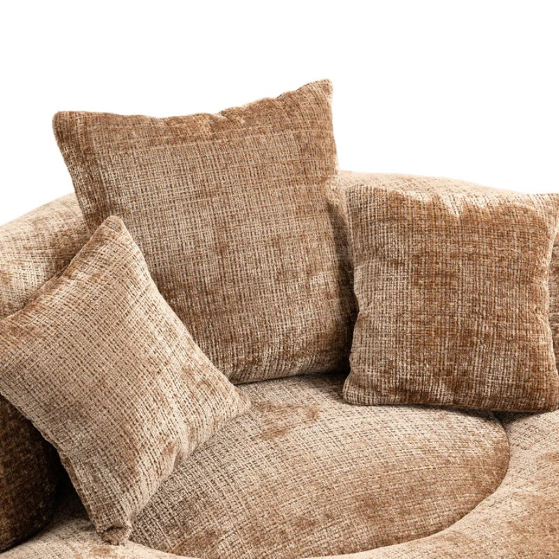 Lazy Sofa Durable Comfort Lounger High Back Bean Bag Chair with Three Pillows, Coffee Chenille, 42.52 inches-海智集-Default-