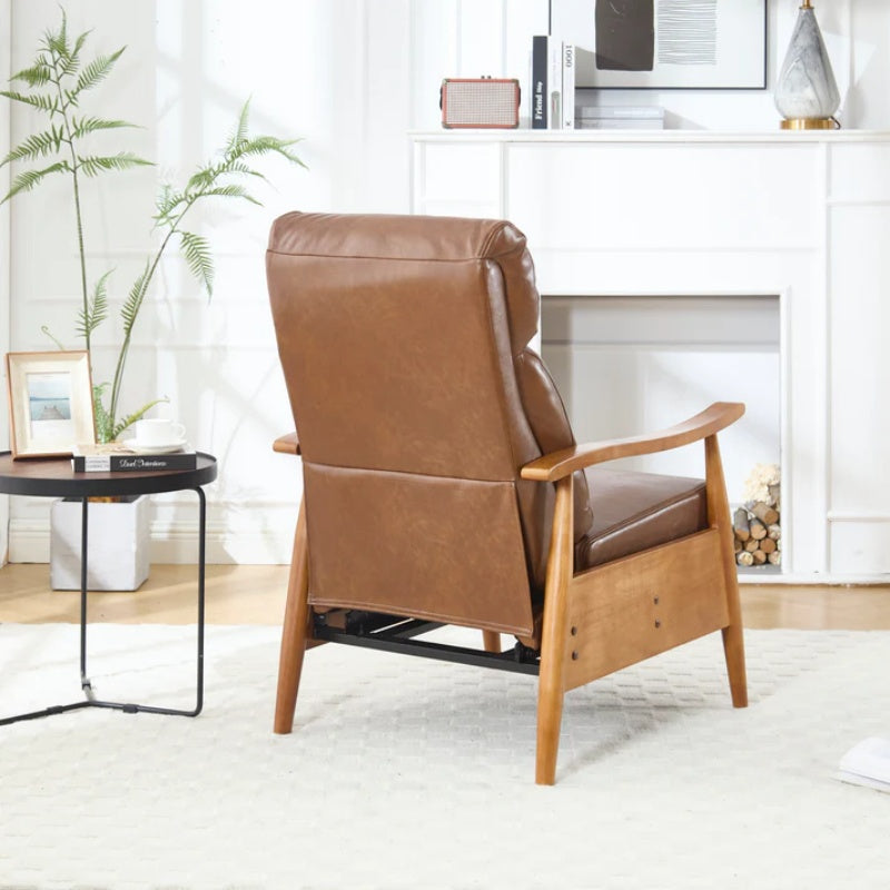 COOLMORE Wood Frame Armchair, Modern Accent Chair Lounge Chair for Living Room-海智集-Default-