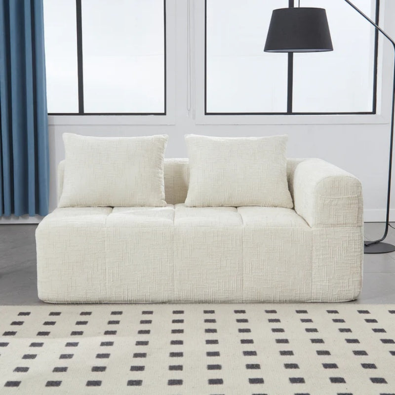 UNITED WE WIN Chenille Loveseat Sofa,Minimalist Modular Couches Sleeper for Living Room Bedroom Apartment Lounge-海智集-Default-