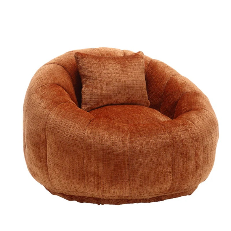 COOLMORE Modern Extra Large Round Bean Bag Chair with Footrest for Living Room, Chenille Fabric Lazy Sofa with Pillow for Adults, Teenagers,Child, Suitable for Bedroom, Dormitory, Study Room-海智集-Default-