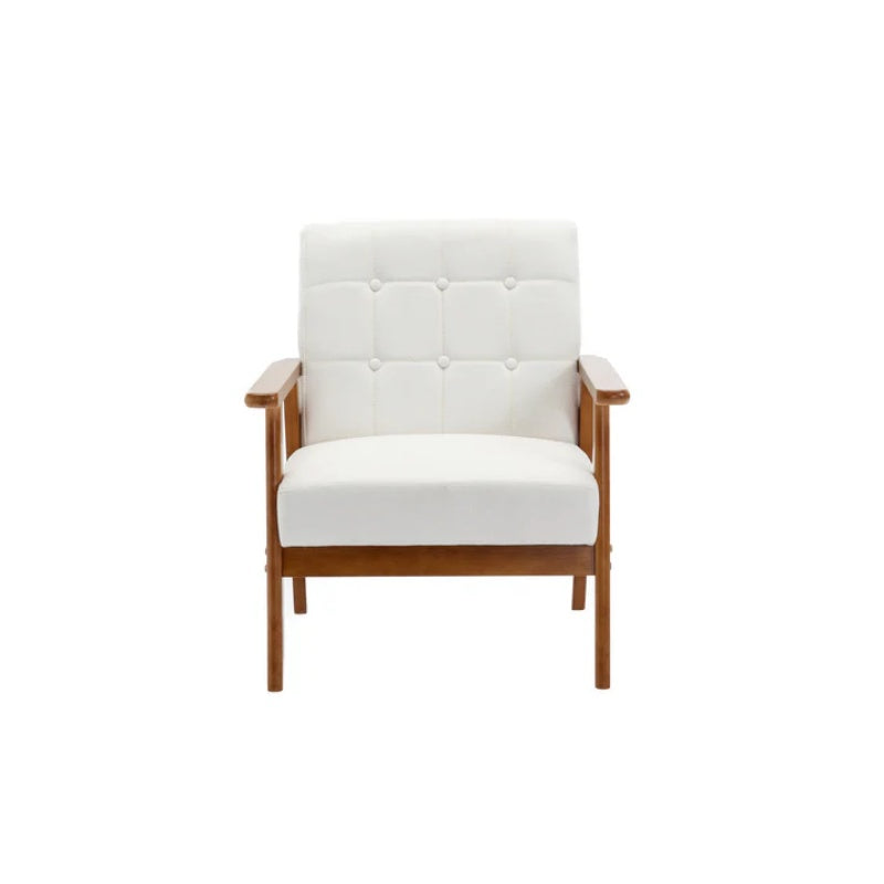 Leisure Chair with Solid Wood Armrest and Feet, Mid-Century Modern Accent chair, for Living Room Bedroom Studio chair-海智集-Default-