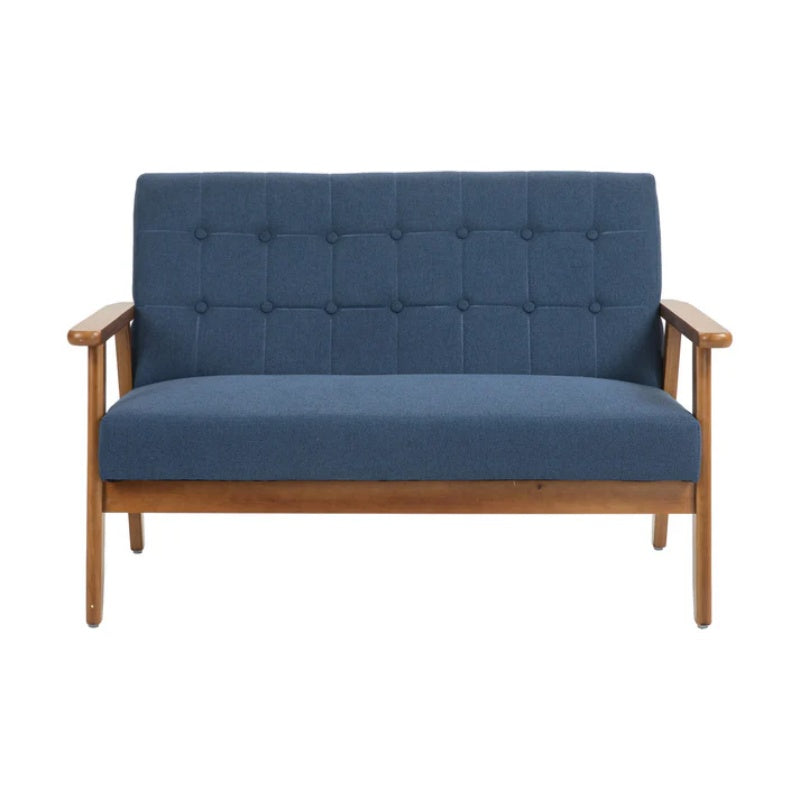 COOLMORE Mid-Century Modern Solid Loveseat Sofa Upholstered Linen Loveseat, 2-Seat Upholstered Loveseat Sofa Modern Couch-海智集-Default-