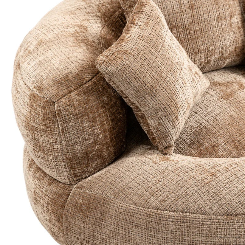 Lazy Sofa Durable Comfort Lounger High Back Bean Bag Chair with Three Pillows, Coffee Chenille, 42.52 inches-海智集-Default-