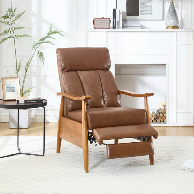 COOLMORE Wood Frame Armchair, Modern Accent Chair Lounge Chair for Living Room-海智集-Default-
