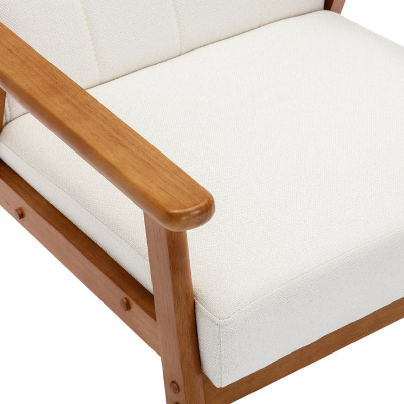 Leisure Chair with Solid Wood Armrest and Feet, Mid-Century Modern Accent chair, for Living Room Bedroom Studio chair-海智集-Default-