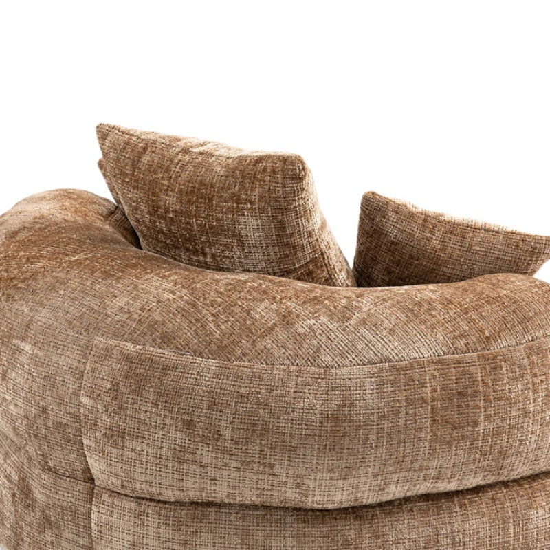 Lazy Sofa Durable Comfort Lounger High Back Bean Bag Chair with Three Pillows, Coffee Chenille, 42.52 inches-海智集-Default-