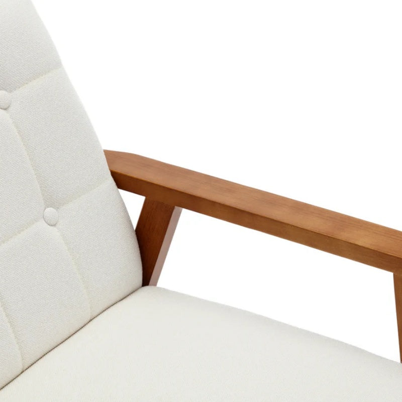 Leisure Chair with Solid Wood Armrest and Feet, Mid-Century Modern Accent chair, for Living Room Bedroom Studio chair-海智集-Default-