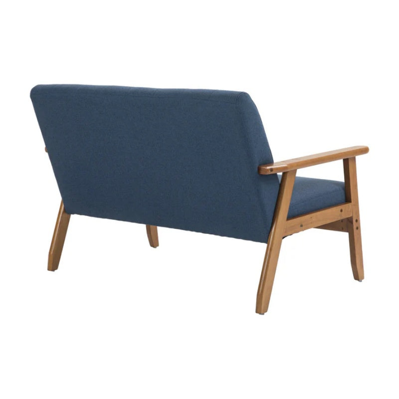 COOLMORE Mid-Century Modern Solid Loveseat Sofa Upholstered Linen Loveseat, 2-Seat Upholstered Loveseat Sofa Modern Couch-海智集-Default-