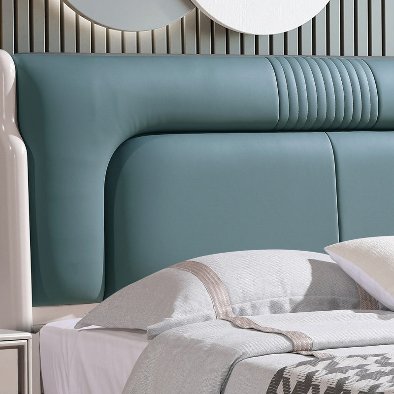 Karan Meishu Series ecological genuine leather bed, modern, simple and high-end solid wood soft package 820#1.8 meters-海智集-