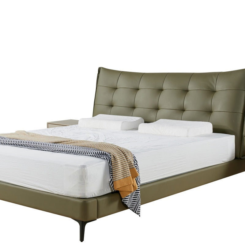 Jinxuan Series Genuine Leather Bed Italian Light Luxury XF 18 Solid Wood Frame 1.8 meters 1. 5 meters (including the bed board but excluding the headboard)-海智集-