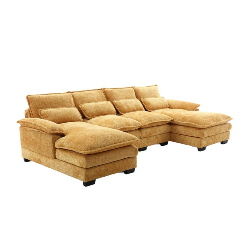 UNITED WE WIN Modern Large chenille Fabric U-Shape Sectional Sofa-海智集-Default-