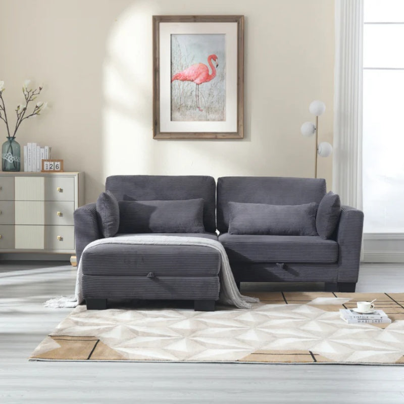 UNITED Modular Sectional Sofa L Shaped Modular Couch with Reversible Chaise Modular Sofa Sectional Couch with Storage Seats-海智集-Default-