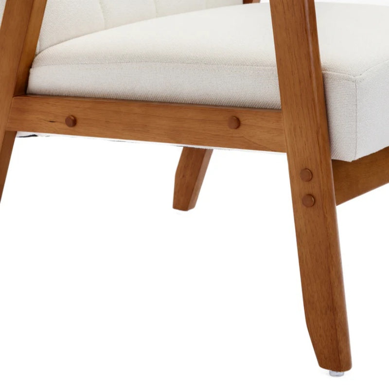 Leisure Chair with Solid Wood Armrest and Feet, Mid-Century Modern Accent chair, for Living Room Bedroom Studio chair-海智集-Default-