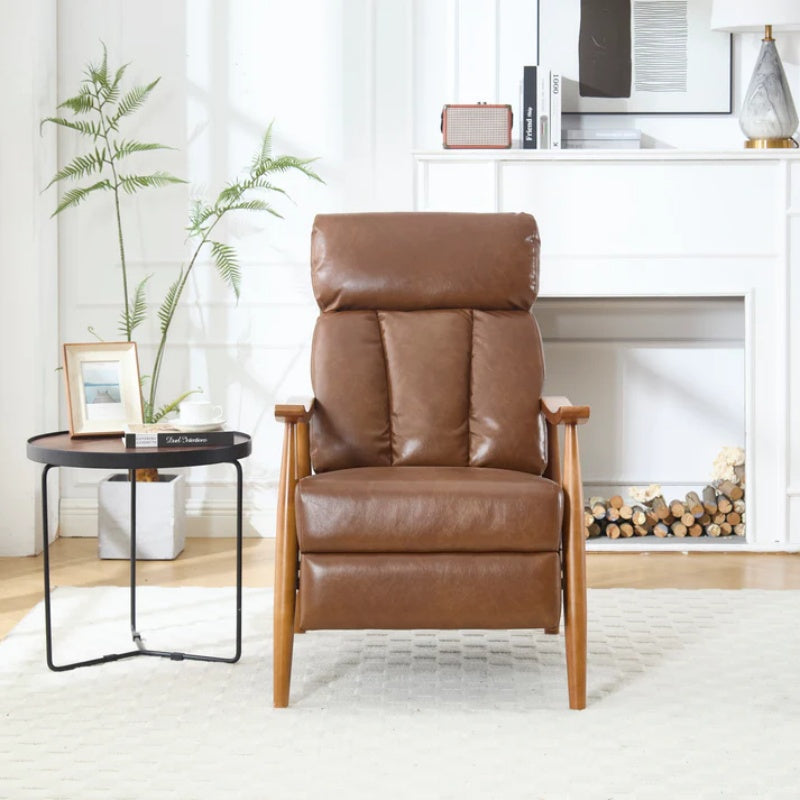 COOLMORE Wood Frame Armchair, Modern Accent Chair Lounge Chair for Living Room-海智集-Default-