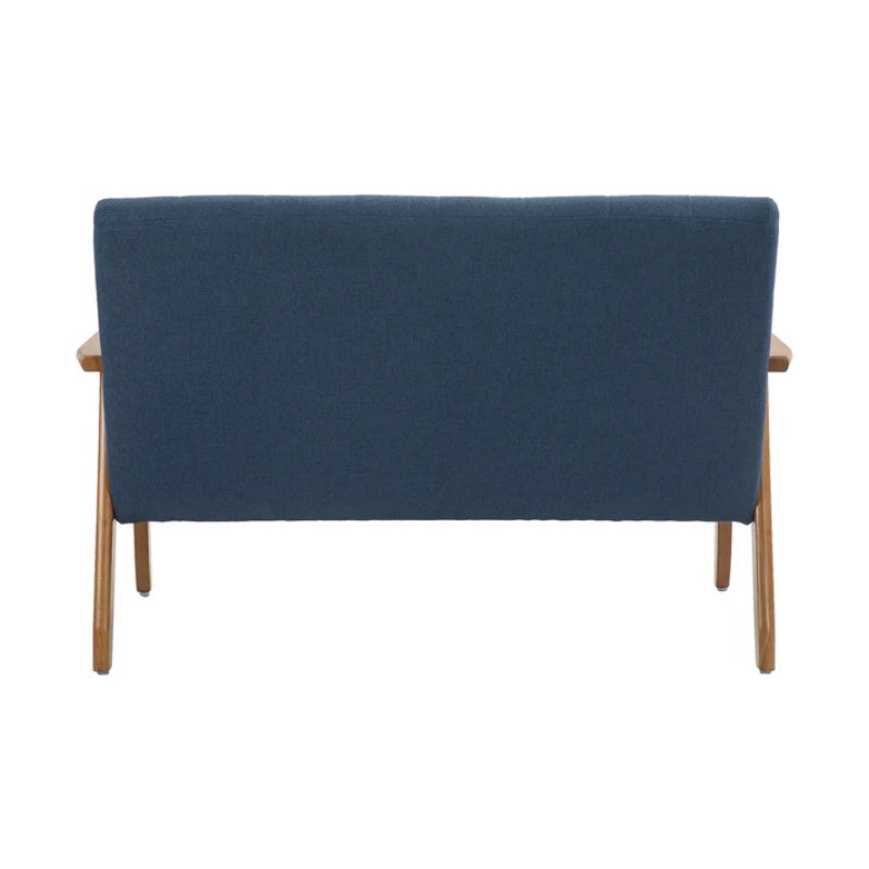 COOLMORE Mid-Century Modern Solid Loveseat Sofa Upholstered Linen Loveseat, 2-Seat Upholstered Loveseat Sofa Modern Couch-海智集-Default-