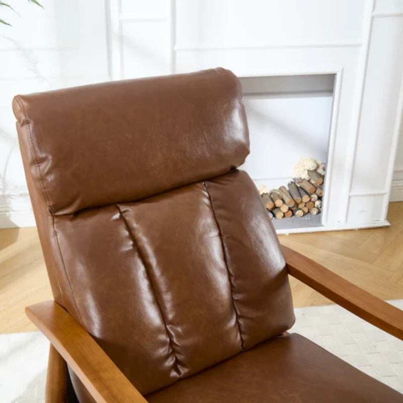 COOLMORE Wood Frame Armchair, Modern Accent Chair Lounge Chair for Living Room-海智集-Default-