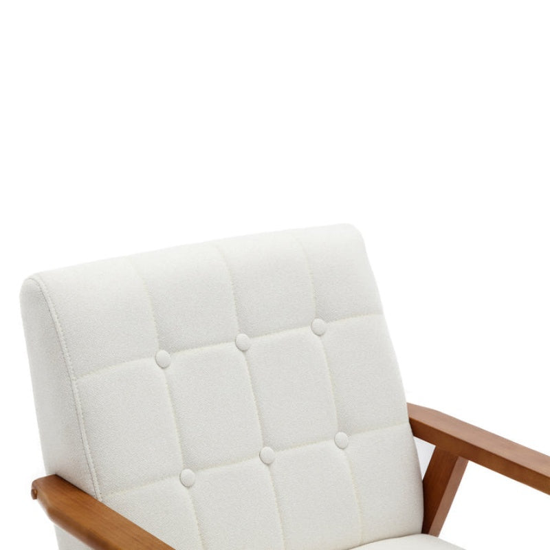 Leisure Chair with Solid Wood Armrest and Feet, Mid-Century Modern Accent chair, for Living Room Bedroom Studio chair-海智集-Default-