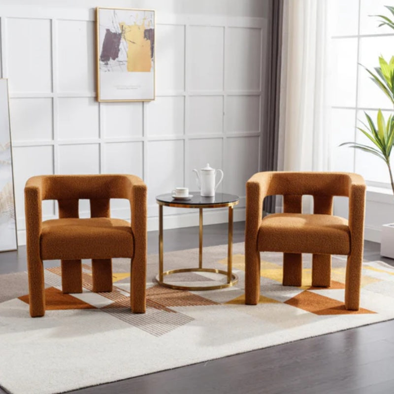COOLMORE Contemporary Designed Fabric Upholstered Accent/Dining Chair /Barrel Side Chairs Kitchen Armchair for Living Room 2PC/SET-海智集-Default-