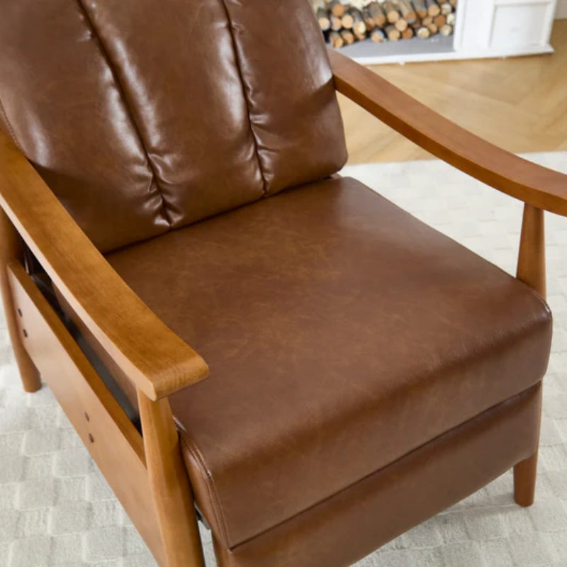 COOLMORE Wood Frame Armchair, Modern Accent Chair Lounge Chair for Living Room-海智集-Default-