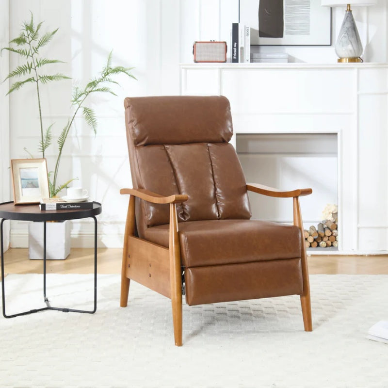 COOLMORE Wood Frame Armchair, Modern Accent Chair Lounge Chair for Living Room-海智集-Default-