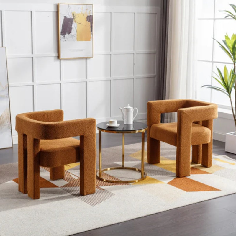 COOLMORE Contemporary Designed Fabric Upholstered Accent/Dining Chair /Barrel Side Chairs Kitchen Armchair for Living Room 2PC/SET-海智集-Default-