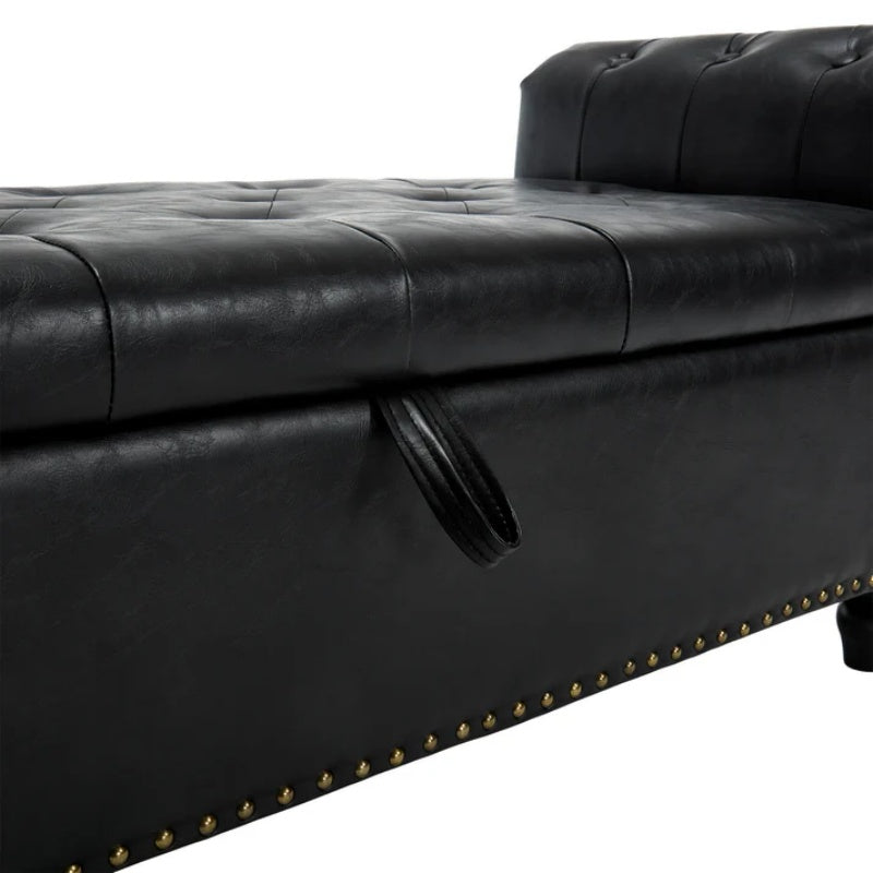 Coolmore Storage Ottoman 55.12 Inches Upholstered Fabric Storage Ottoman Bench,Button Tufted Ottoman with Storage for Living Room,Bedroom End of Bed Bench Withstands 275lbs-海智集-Default-