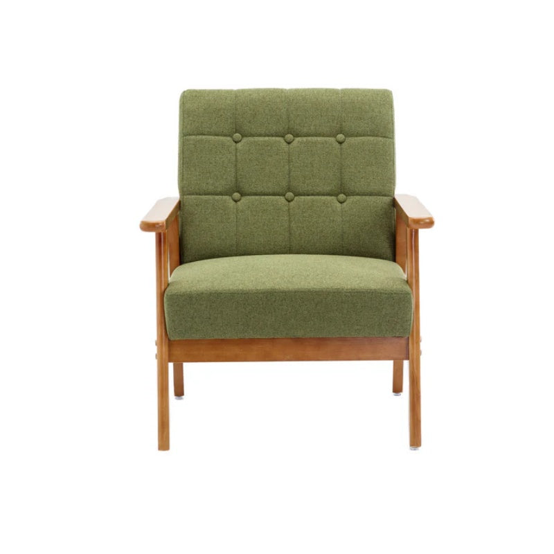Leisure Chair with Solid Wood Armrest and Feet, Mid-Century Modern Accent chair, for Living Room Bedroom Studio chair-海智集-Default-