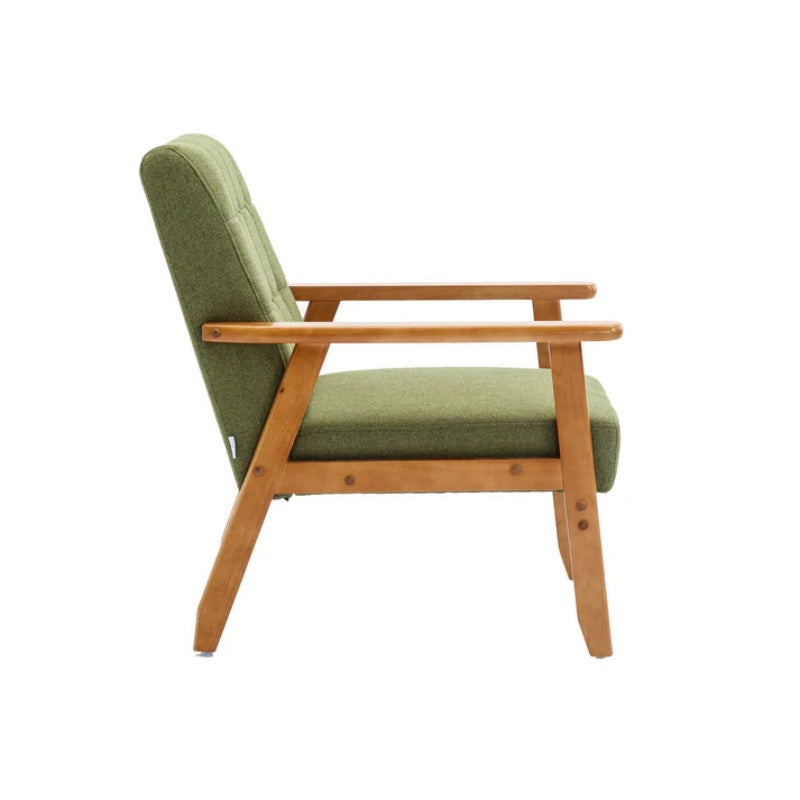 Leisure Chair with Solid Wood Armrest and Feet, Mid-Century Modern Accent chair, for Living Room Bedroom Studio chair-海智集-Default-