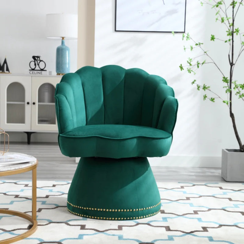 COOLMORE Swivel Barrel Chair, Comfy Round Accent Sofa Chair for Living Room, 360 Degree Swivel Barrel Club Chair, Leisure Arm Chair for Nursery, Hotel, Bedroom, Office, Lounge-海智集-Default-