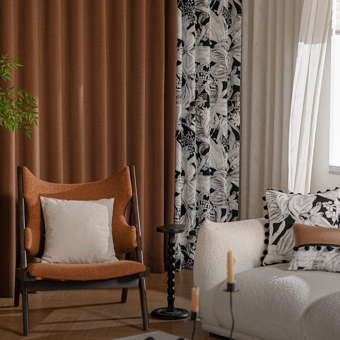 The flamboyant layered color curtain: A design element with a mid-ancient style, it is retro and low-key yet retains a modern feel-海智集-