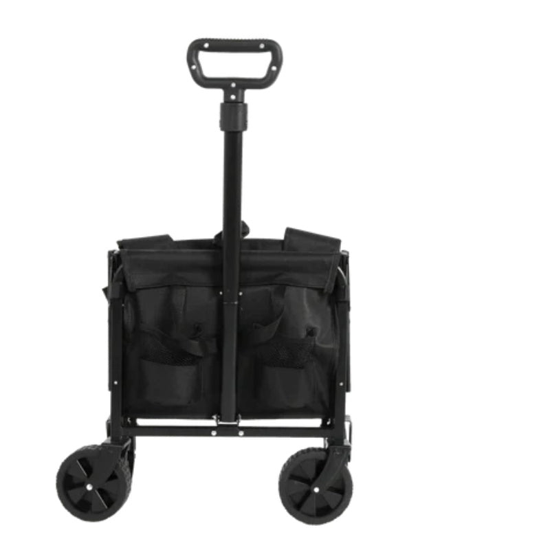 Lightweight Portable Heavy Duty Folding Beach Wagons with Wheels - Outdoor Utility Carts for Grocery, Camping, Shopping, Sports, Garden with Large Capacity-Black-海智集-Default-