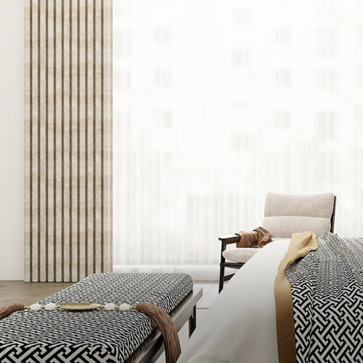 Shanshui Yaju Curtains: Three-dimensional texture, tight and wear-resistant fabric, natural drape-海智集-