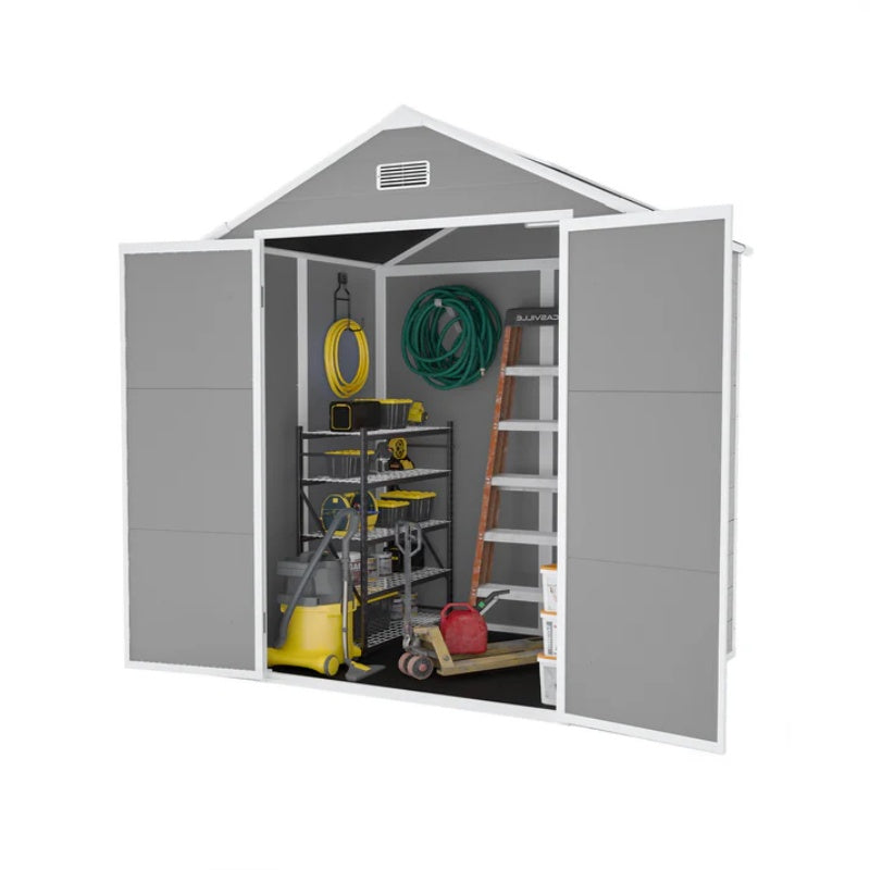 Campcraft 6*5ft resin storage shed, high quality pp material, strong structure, waterproof, rust and UV proof, large storage space, 12mm thick pp board, HD window lighting-海智集-Default-