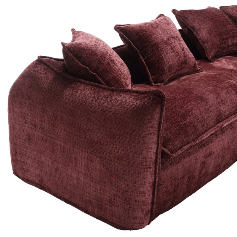 Modular Sectional Sofa, U-Shaped Couch with Sofa for five & Pillows, Modern Minimalist chenille Fabric Large Comfy Cloud Sofas, Living Room Furniture Sets-海智集-Default-