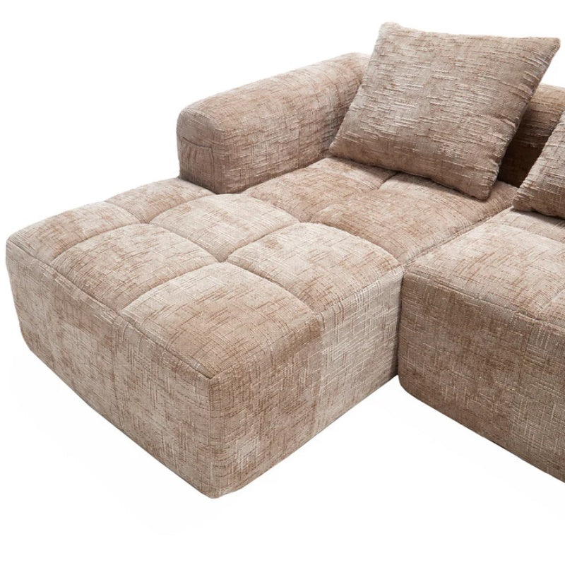 UNITED WE WIN 98.42-inch modular sectional sofa, modern modular L-shaped sofa with chaise longue, equipped with small side pockets and free of compression during installation.-海智集-Default-