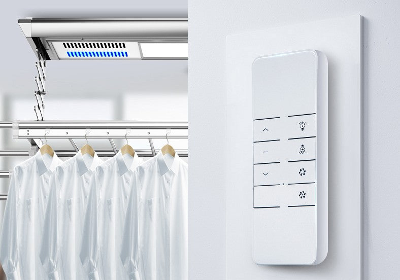 First Generation Balcony Side-Mounted Smart Remote Control Electric Clothes Rack Telescopic Clothes Drying Rack Automatic Lifting Clothes Dryer-海智集-