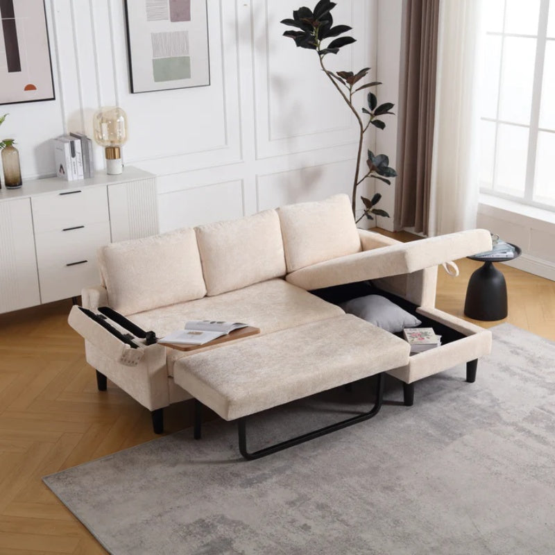 UNITED Sectional Sofa Reversible Sectional Sleeper Sectional Sofa with Storage Chaise-海智集-Default-