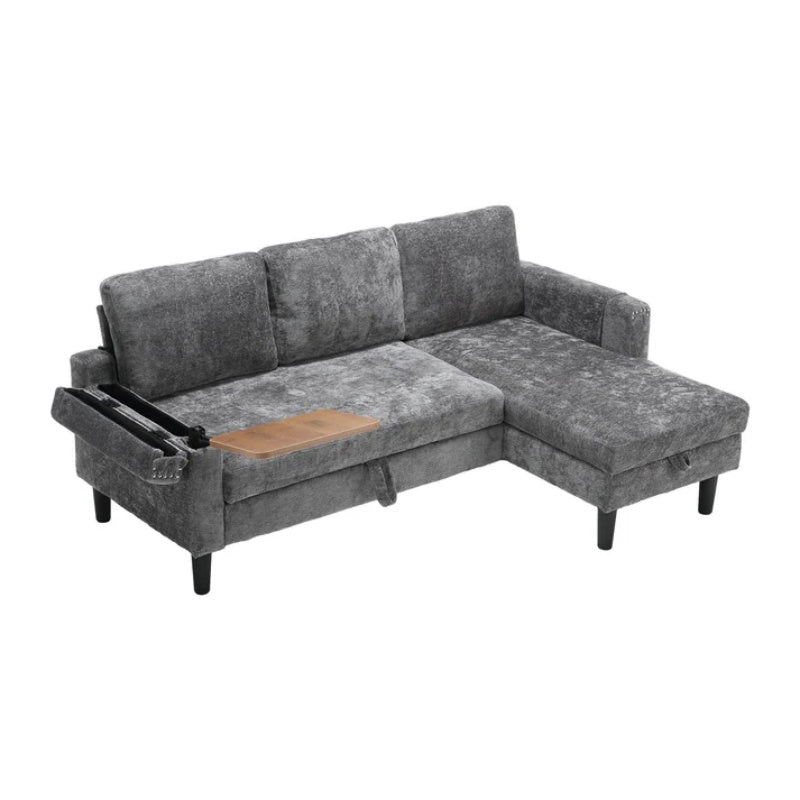 UNITED Sectional Sofa Reversible Sectional Sleeper Sectional Sofa with Storage Chaise-海智集-Default-