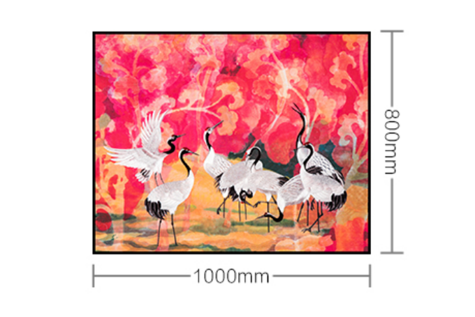 Decorative Art-Dancing Cranes in Clear Skies with Clouds Ⅱ-海智集-
