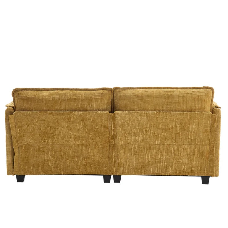 UNITED WE WIN Chenille fabric, solid construction, the overall structure of the sofa is stable, detachable armrests, two foot stools and two-seat sofa with side pockets-海智集-Default-