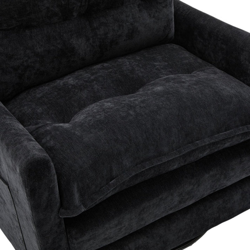 UNITED WE WIN Swivel Barrel Chair - Mid Century Modern Chair, Thick Padded Arm Chair with Solid Metal Base, Comfortable Single Sofa Chair, Swivel Accent Chair for Living Room Bedroom-海智集-Default-